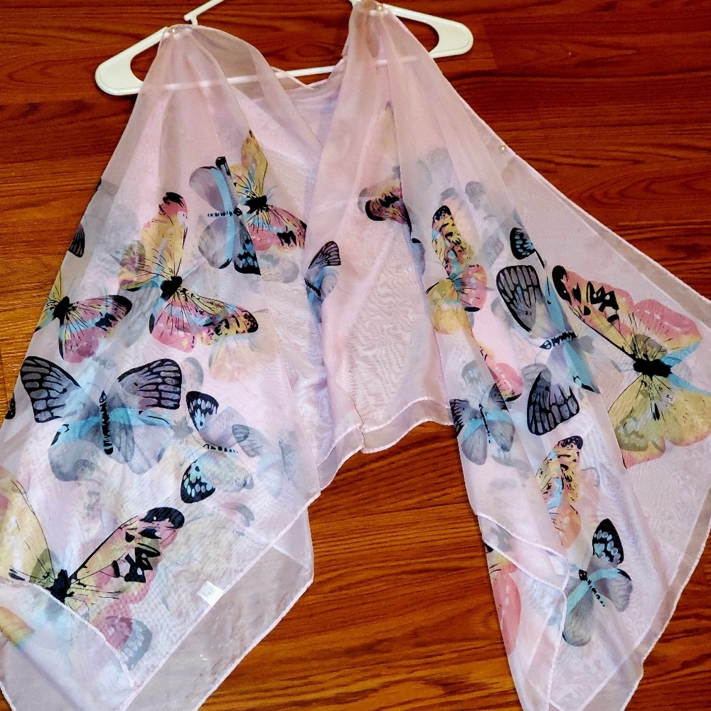 Pink See Through Butterfly Shaw